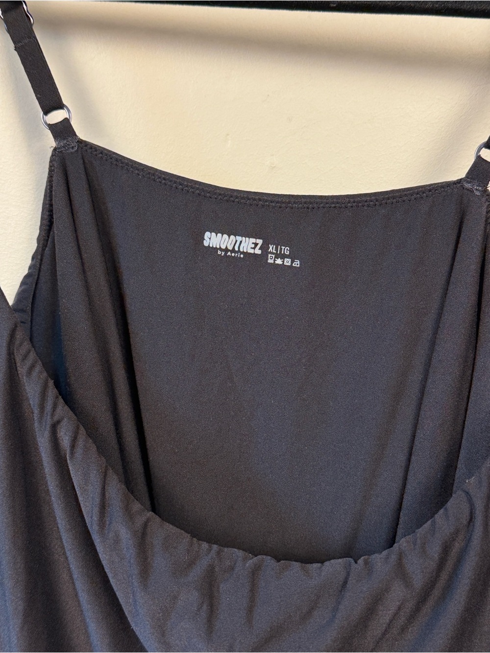 Aerie Smoothez XL Black Bodysuit Adjustable Spaghetti Strap